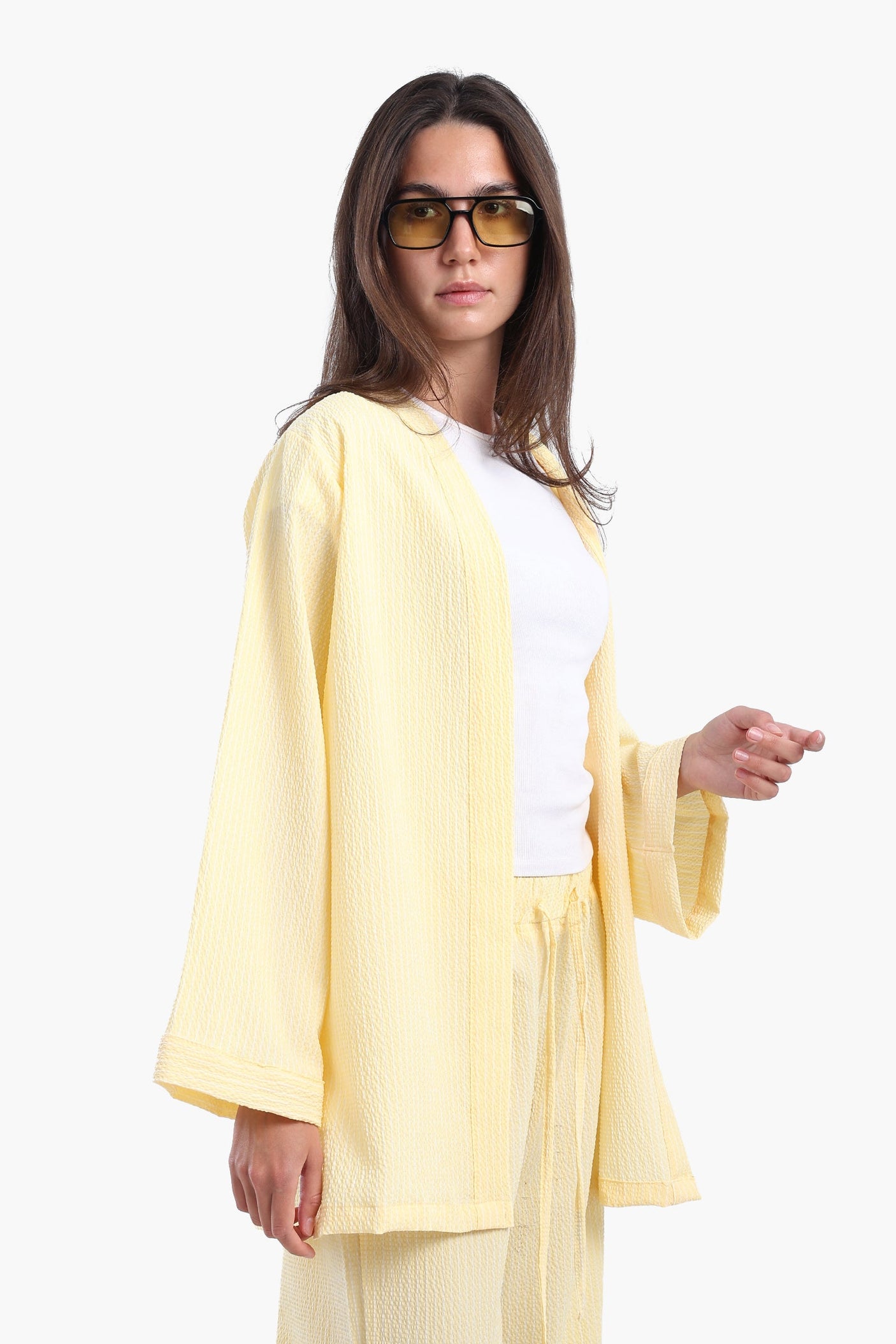 Carina - Striped Open Neckline Cardigan