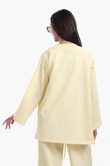 Carina - Striped Open Neckline Cardigan