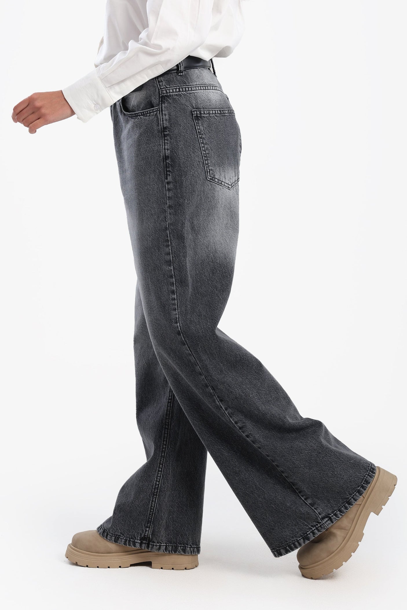 Carina - Denim Pants with Button Closure