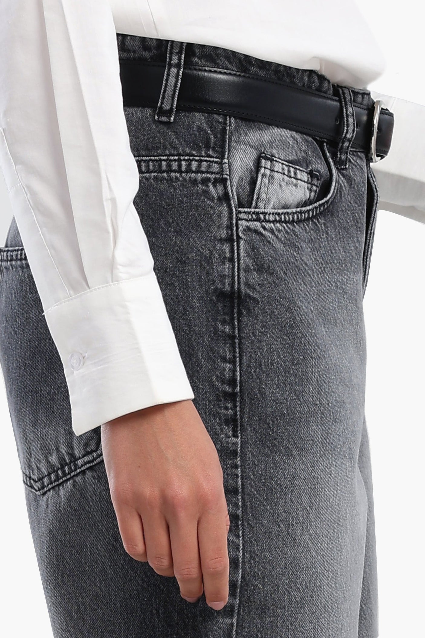 Carina - Denim Pants with Button Closure