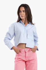 Carina - Cropped Hidden Placket Shirt