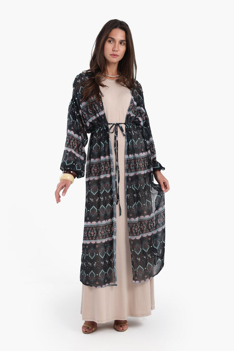 Carina - Printed Kimono with Elastic Waist