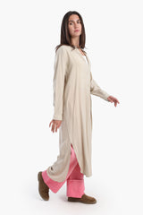 Carina - Long Plain Shirt Dress