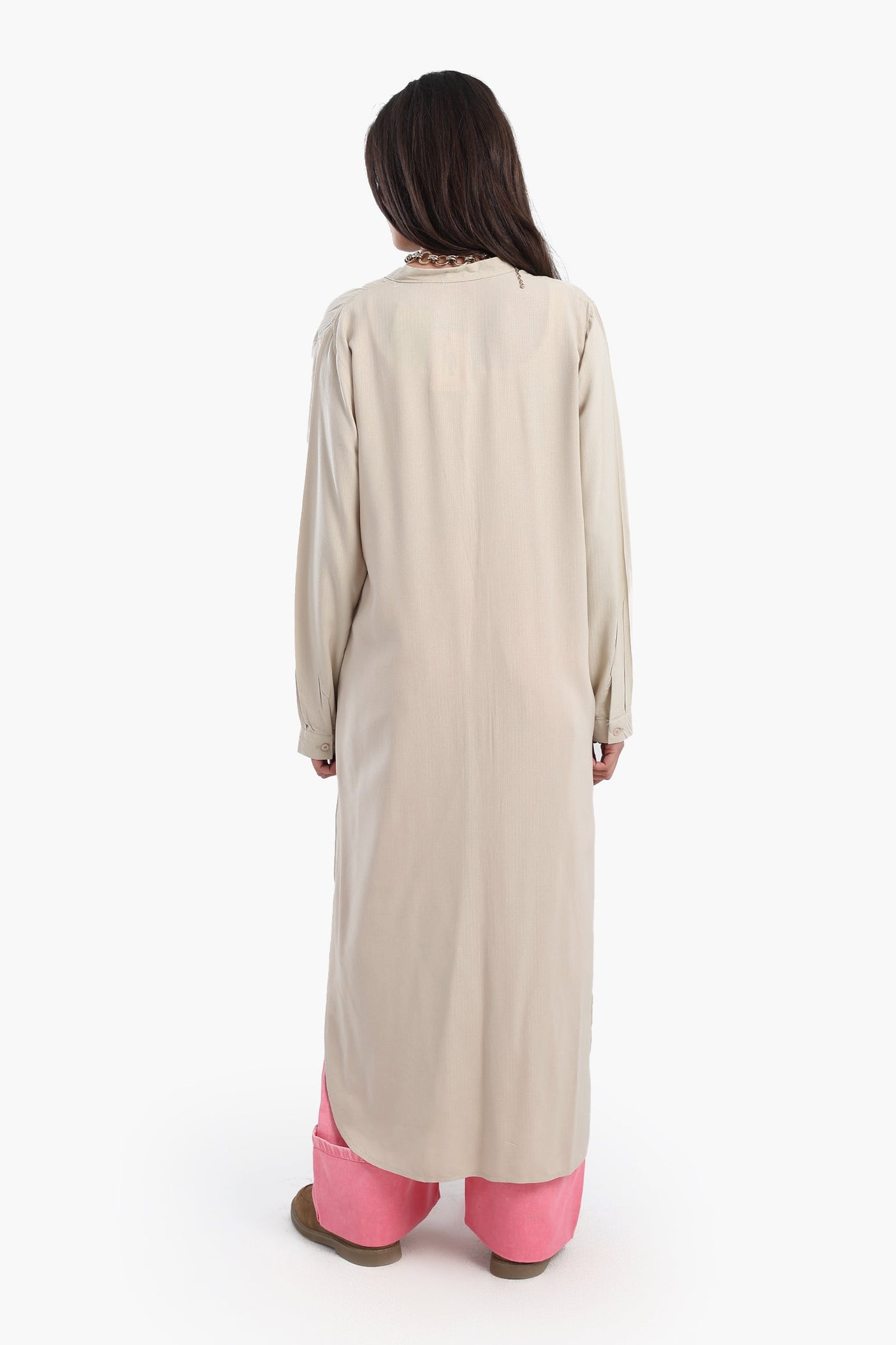 Carina - Long Plain Shirt Dress