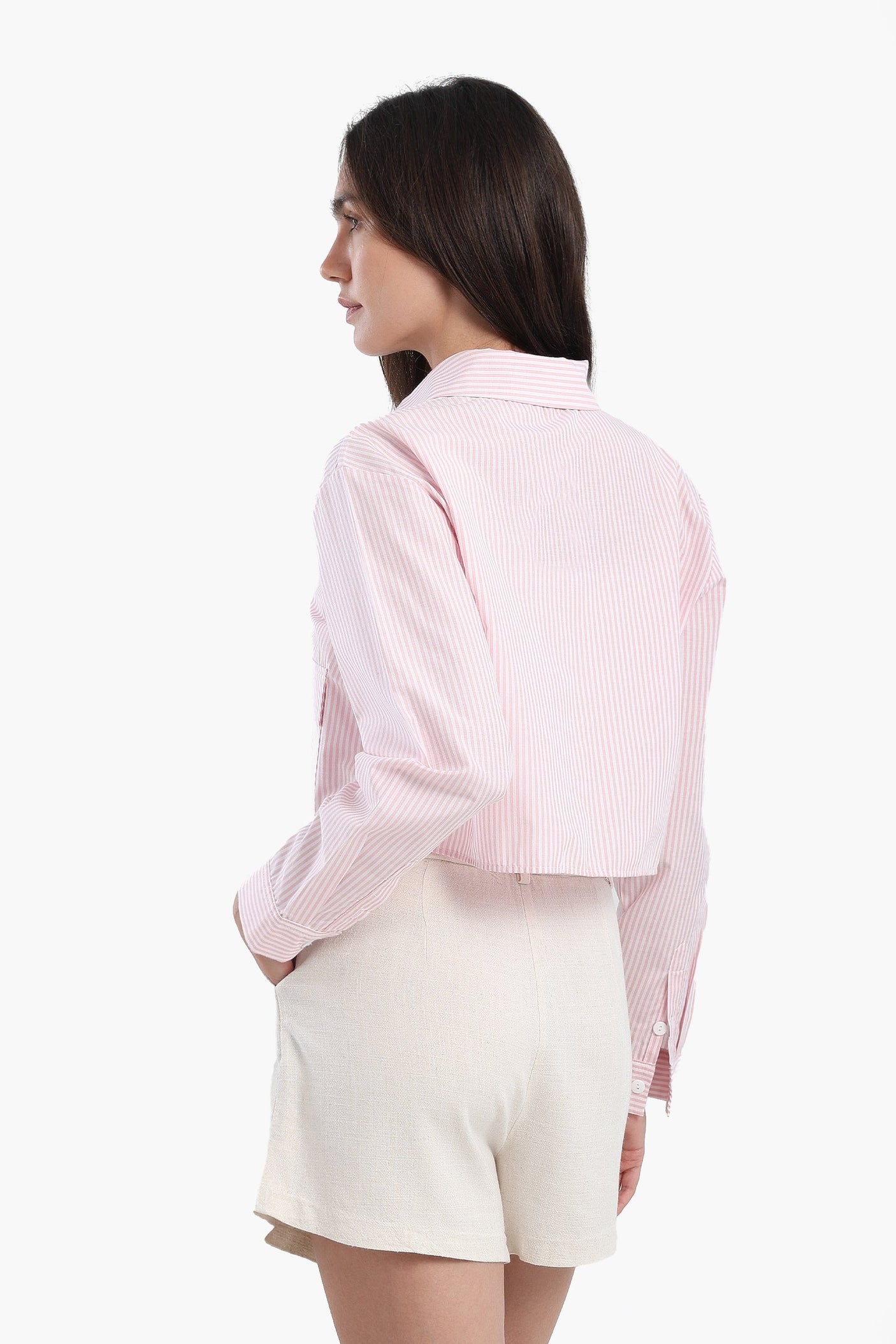 Carina - Cropped Hidden Placket Shirt