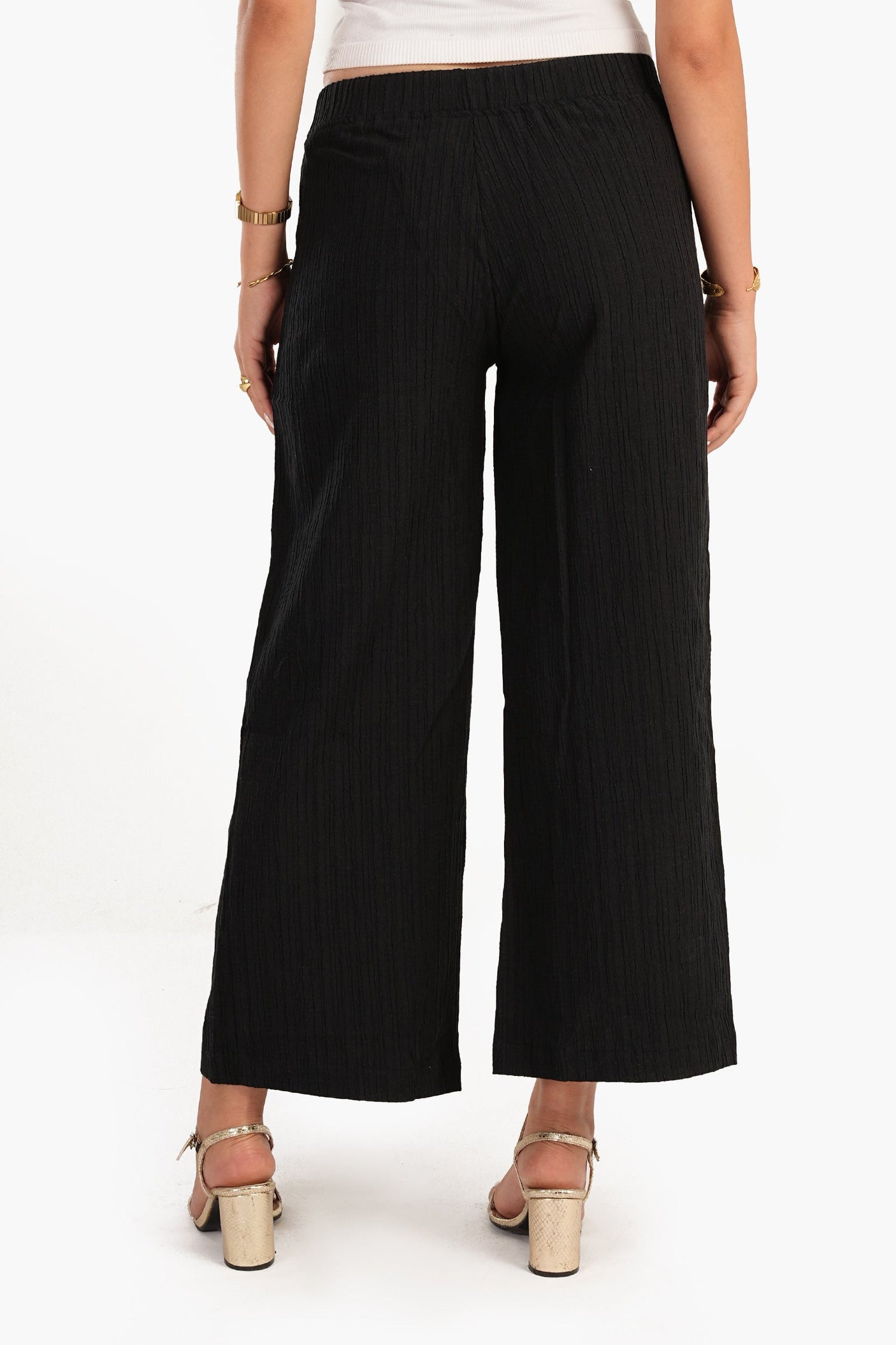 Carina - Self Pattern Linen Pants
