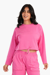 Carina - Cropped Plain Lounge Sweatshirt