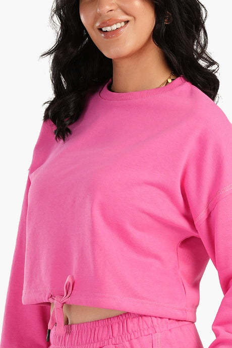 Carina - Cropped Plain Lounge Sweatshirt