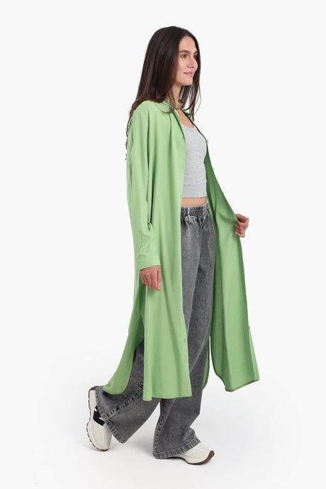 Carina - Long Plain Shirt Dress