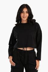 Carina - Cropped Plain Lounge Sweatshirt