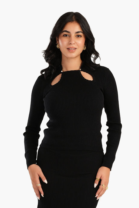 Carina -Cut-out Ribbed Top