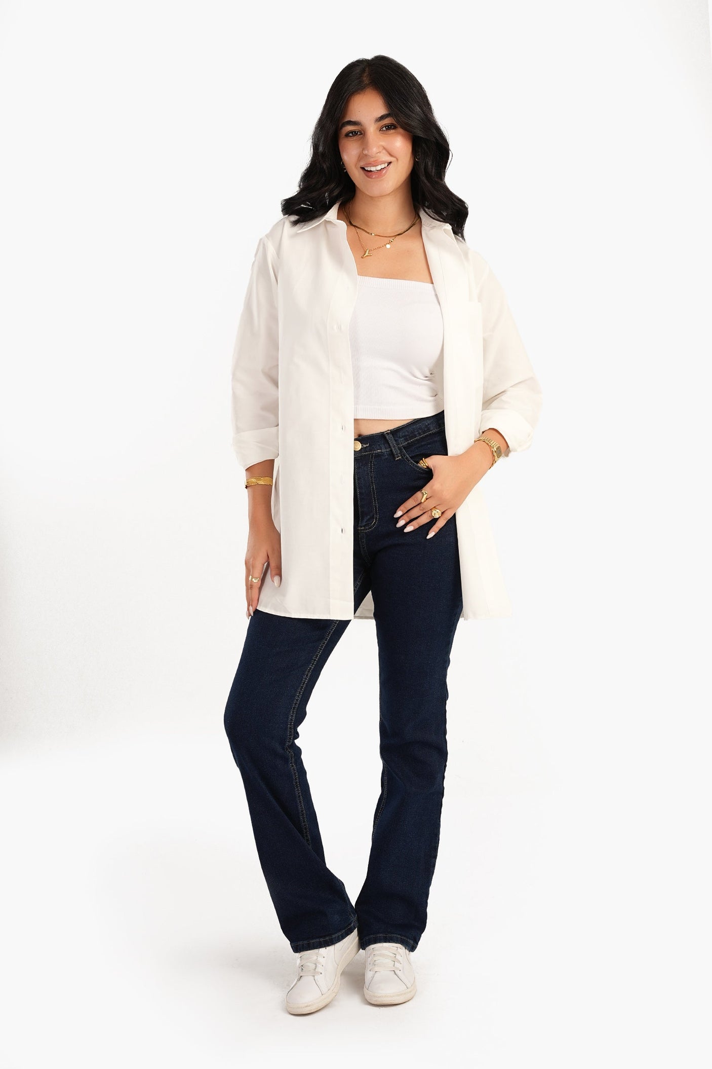 Carina -Poplin Shirt with Chest Pocket