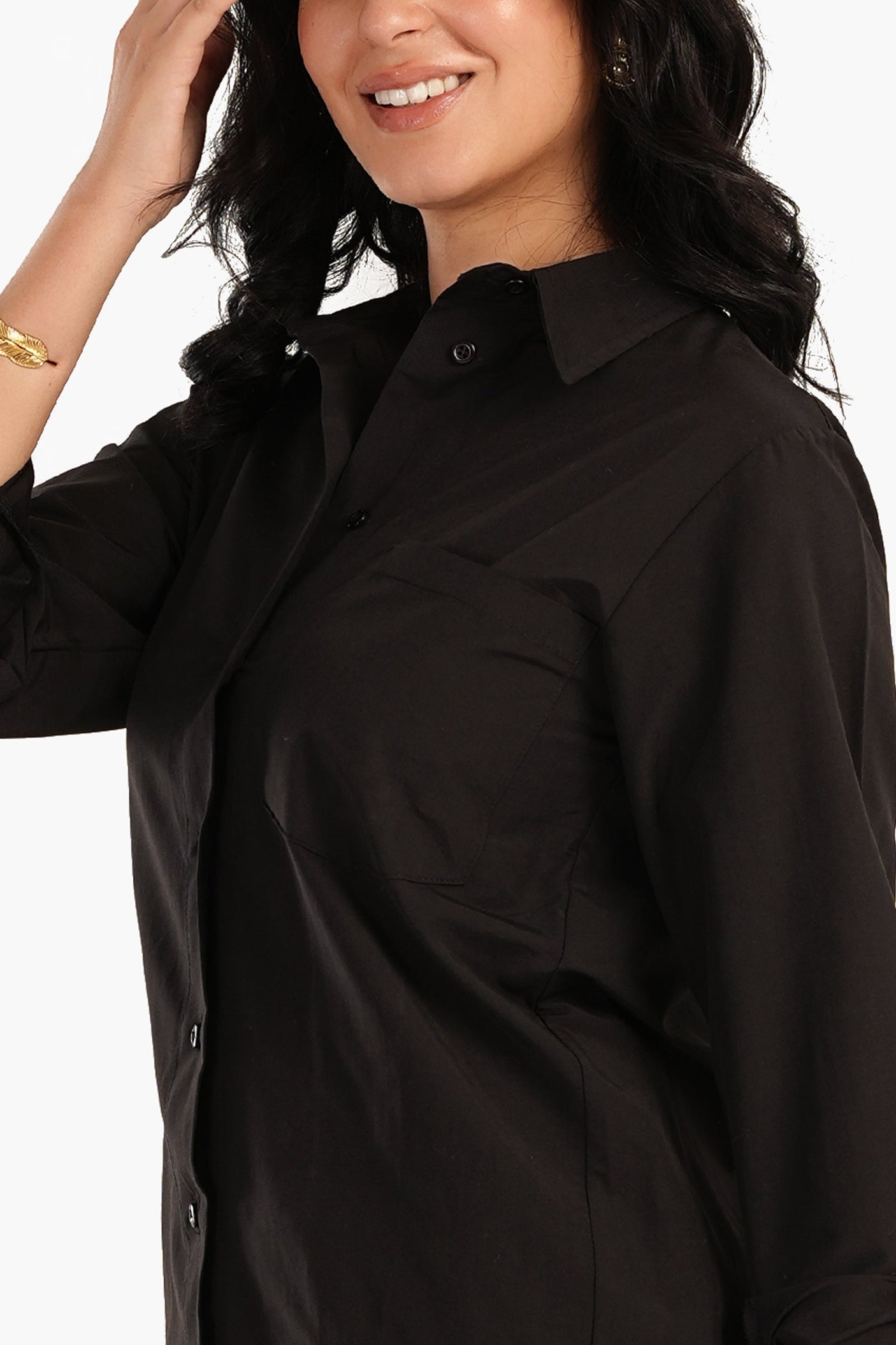 Carina -Poplin Shirt with Chest Pocket