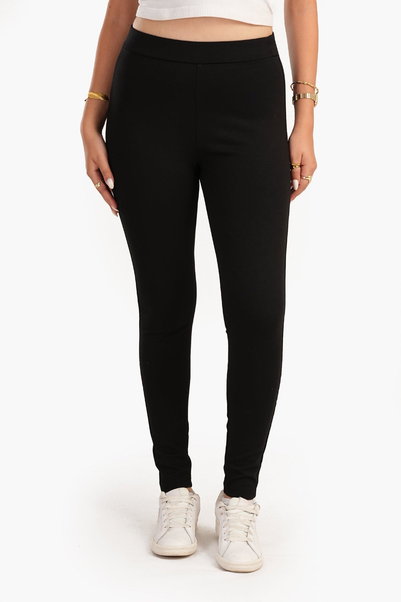 Carina - Black Jersey Leggings