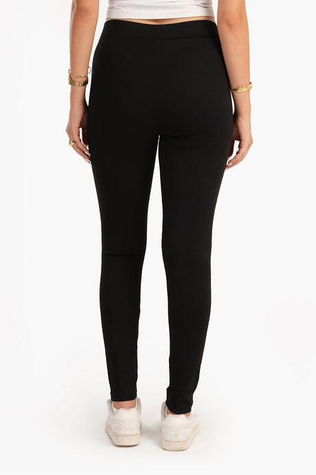 Carina - Black Jersey Leggings