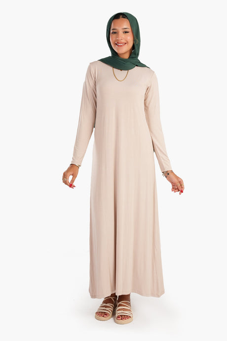 Carina - Viscose Round Neck Dress