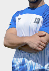 champs land - viga white and royal blue soccer jersey ( add your name )