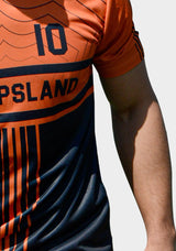 champs land - Viga black and orange soccer jersey ( add your name )