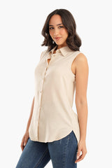 Carina -  Cotton Sleeveless Shirt