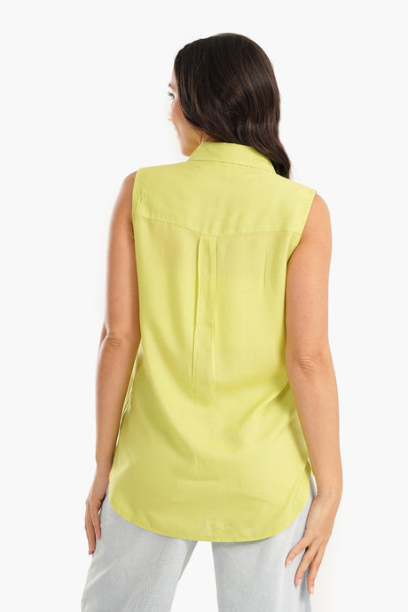 Carina -  Cotton Sleeveless Shirt