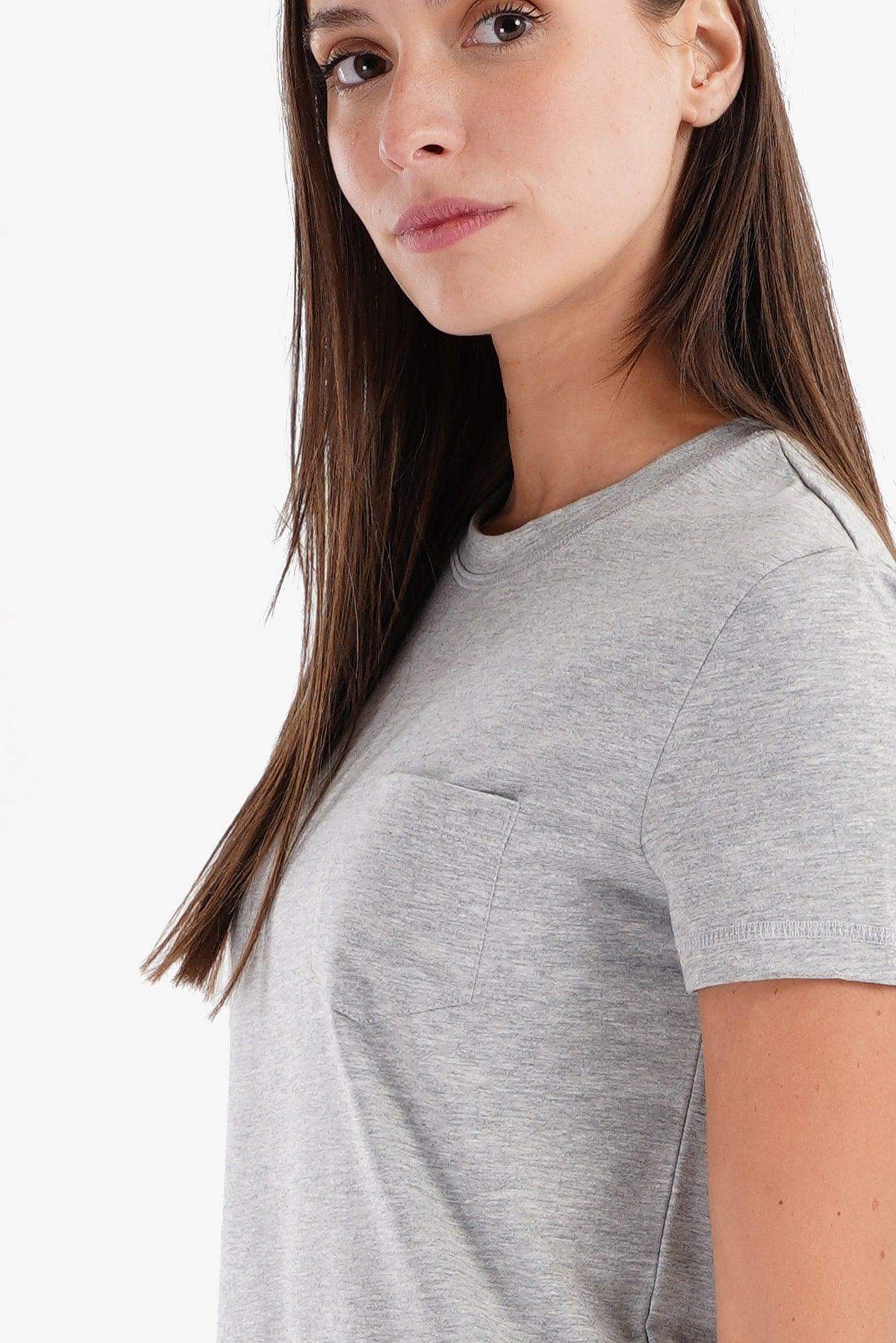 Carina -  Cotton T-Shirt with Chest Pocket