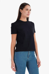 Carina -  Cotton T-Shirt with Chest Pocket