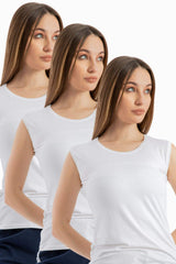 Carina -Crew Neck Seamless Microfiber Sleeveless Top (Pack of 3)