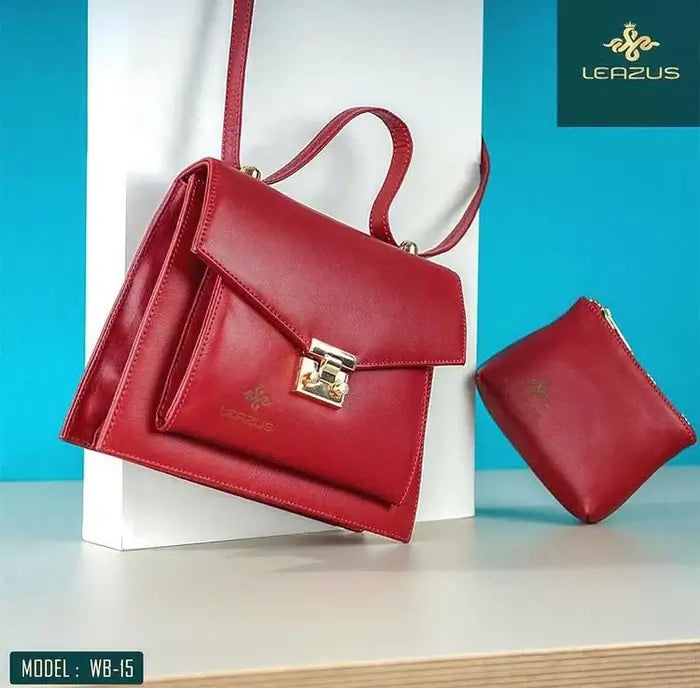 Leazus - Leather bag for women - Normaldy Red