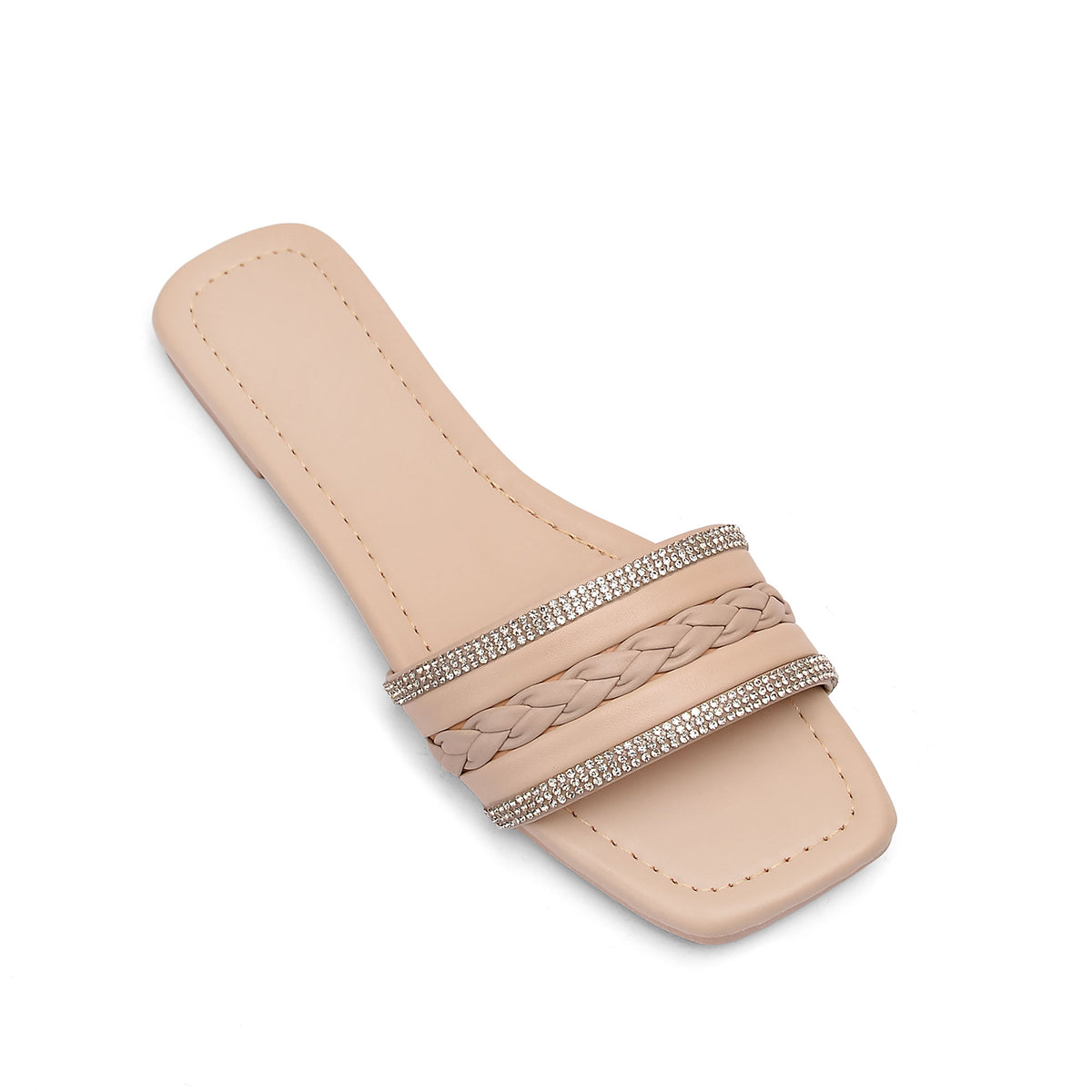 v branda - Slipper Leather With Glitter - women