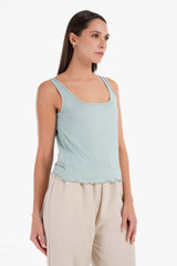 Carina -  Frilled Hem Pyjama Top