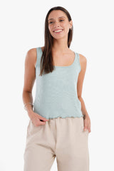 Carina -  Frilled Hem Pyjama Top