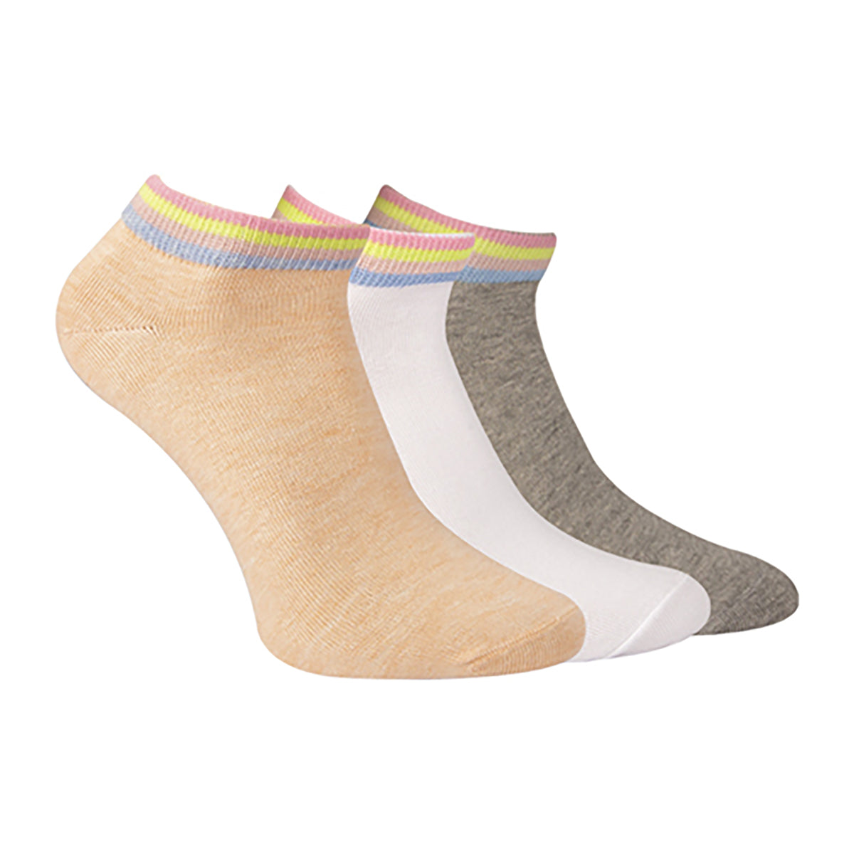 FUTURE FIT - A Pack Of 3 Pieces Ankle Plain Socks MultiColoure
