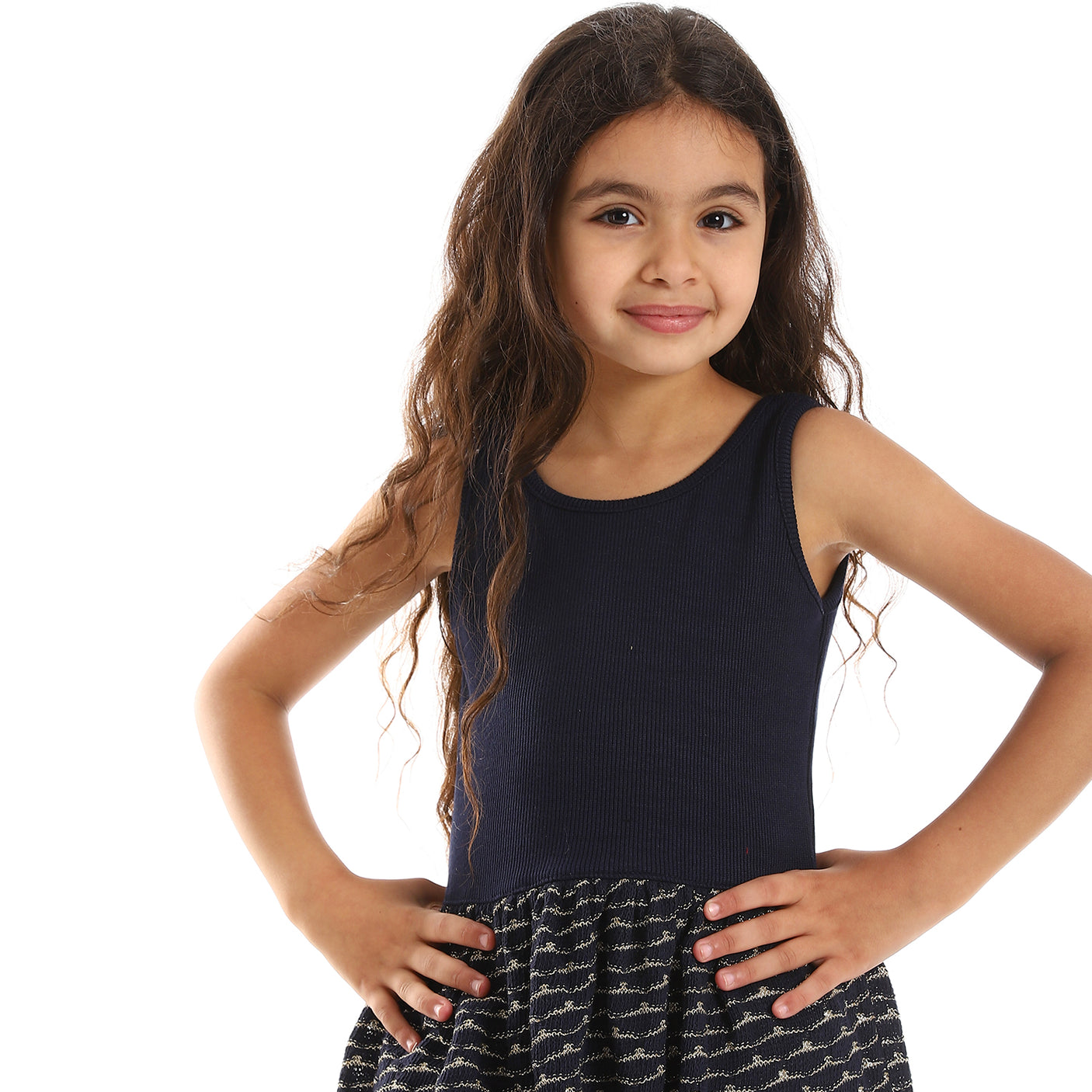 Kady - Girls Sleeveless Decorated Knitted Dress