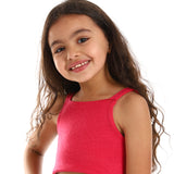 Kady - Spaghetti Sleeves Solid Girls Crop Top