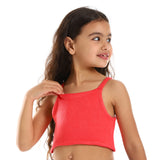 Kady - Spaghetti Sleeves Solid Girls Crop Top