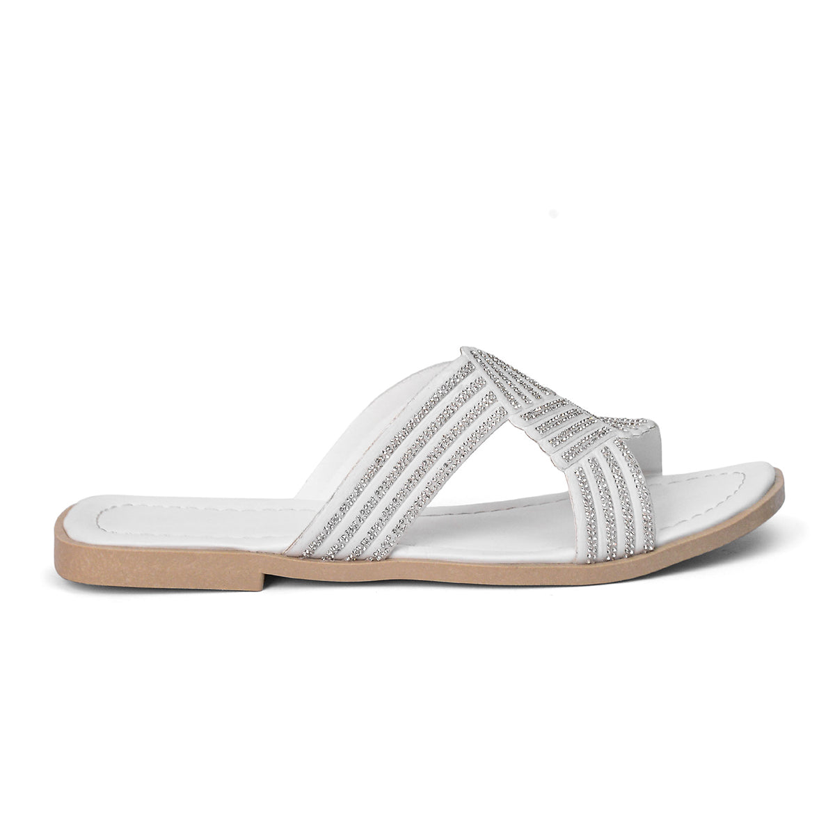 v branda - Slipper Leather With Glitter - women