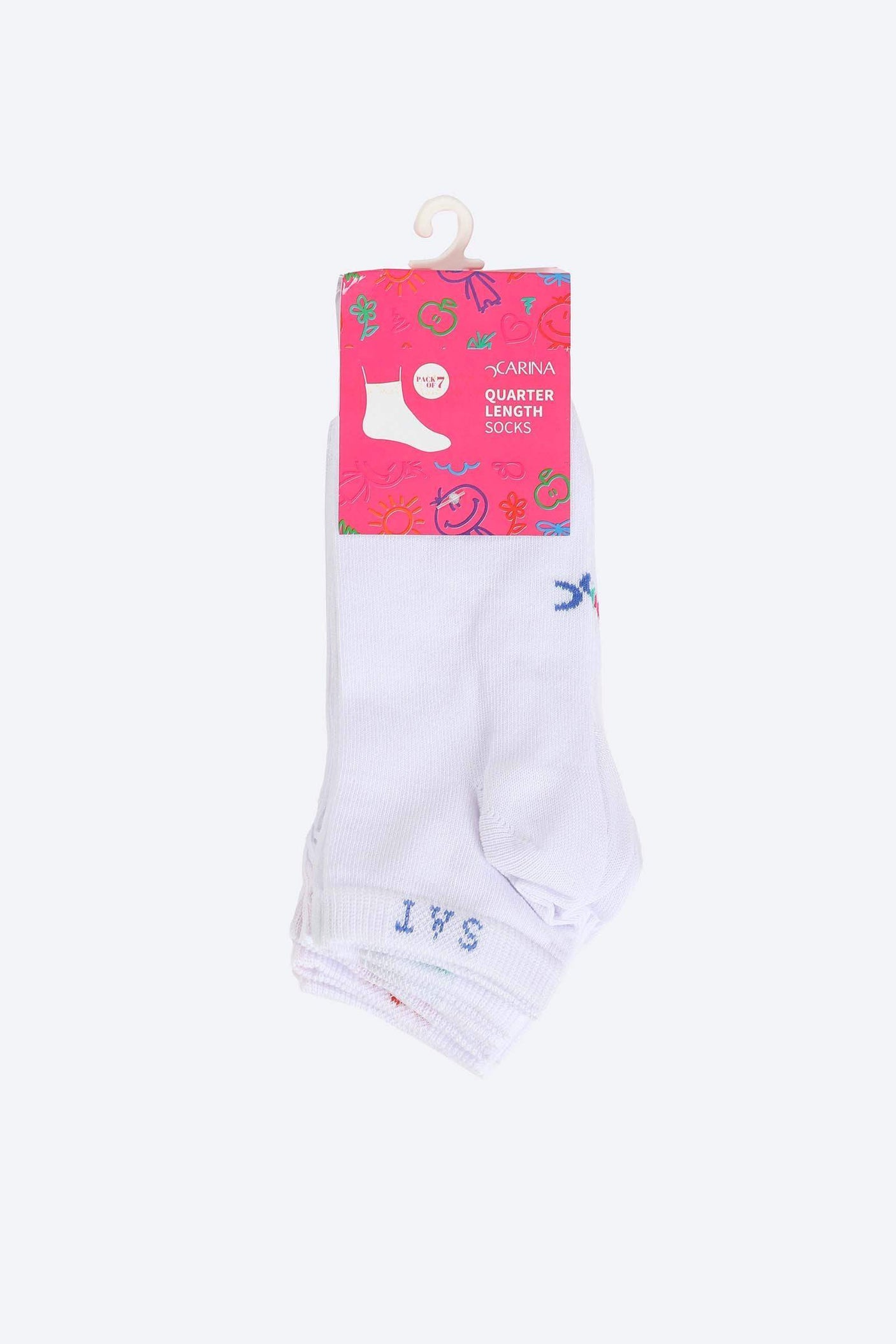 Carina -Girly Quarter Length Socks - 7 Pairs
