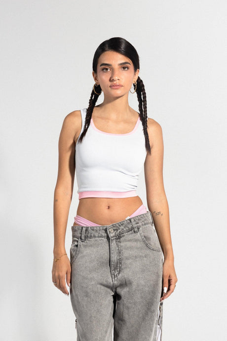 Carina - Grey/Pink - Tank Top