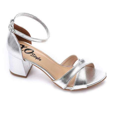 XO - Women's  Mid-Heel Sandal with Ankle Strap - Elegant and Comfortable Design