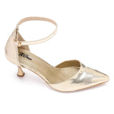 XO - Elegant  women's heeled shoes with a pointed toe and ankle strap