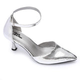 XO - Elegant  women's heeled shoes with a pointed toe and ankle strap