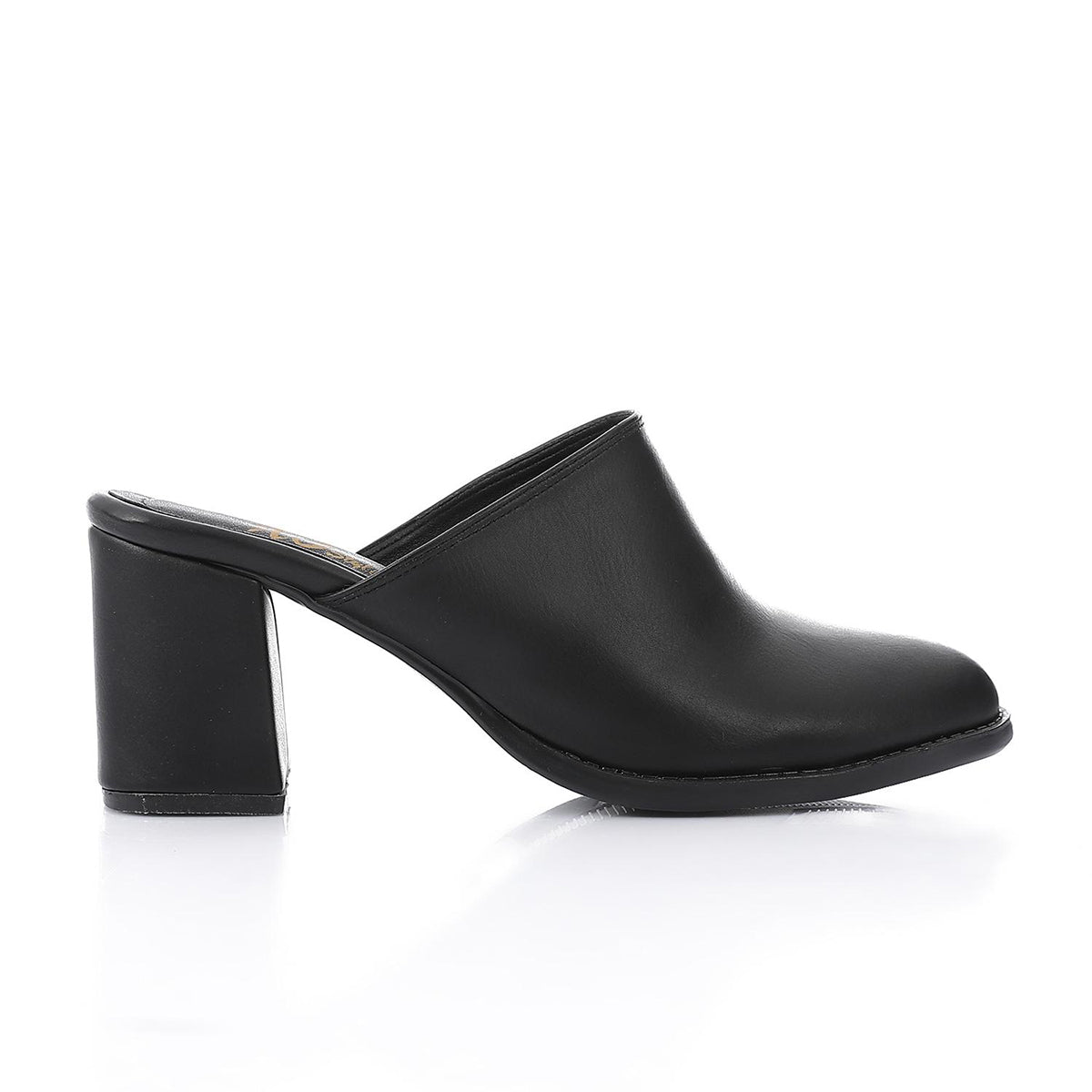 XO -  Women - 's High Heel Mule Sandals Elegant Pointed Toe, Faux Leather Texture, Black