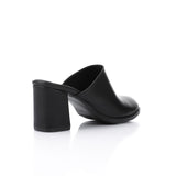 XO -  Women - 's High Heel Mule Sandals Elegant Pointed Toe, Faux Leather Texture, Black