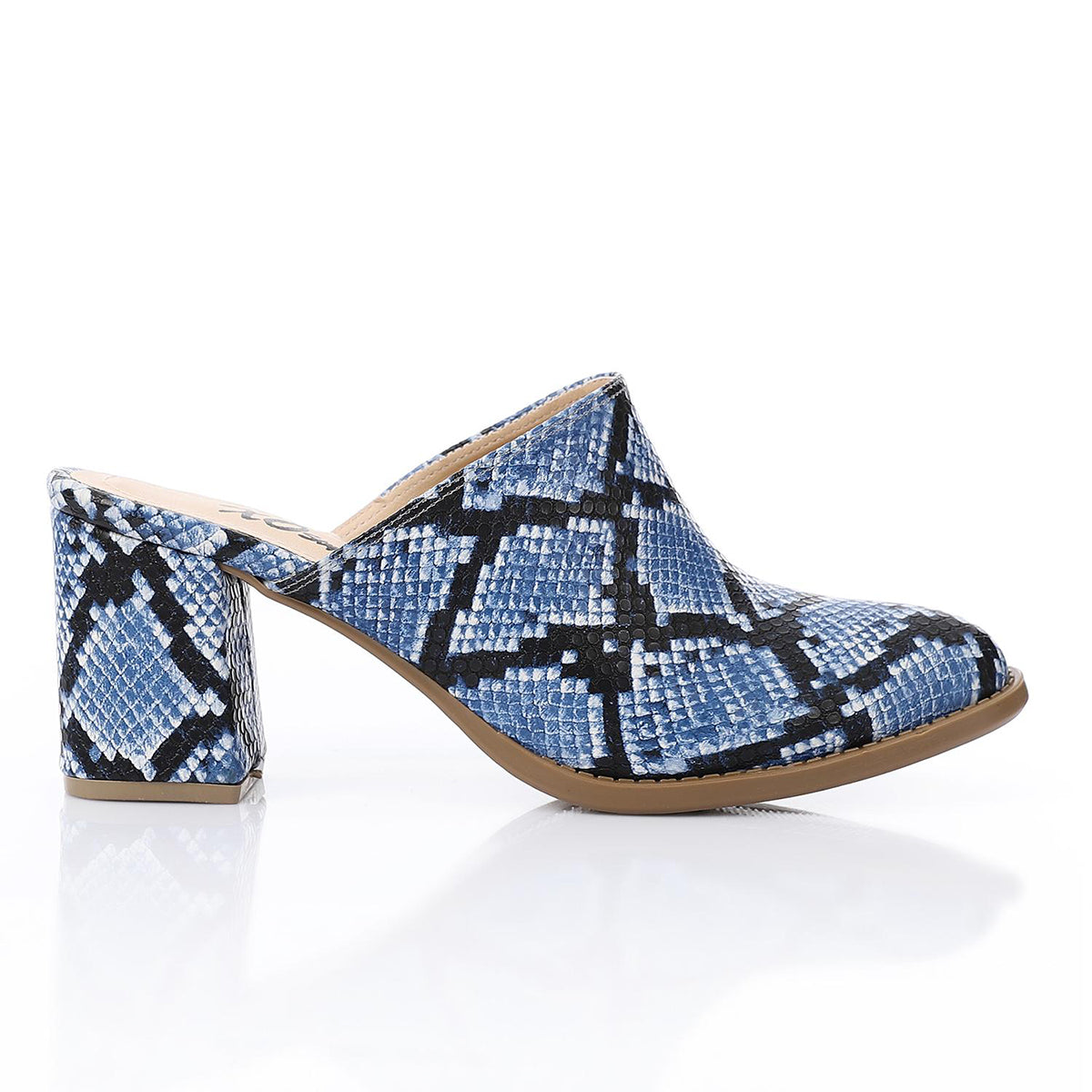 XO -  Women - 's High Heel Mule Sandals – Elegant Pointed Toe, Faux Leather Texture