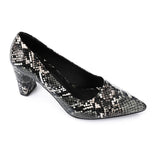 XO -  Women - 's High Heel Mule Sandals – Elegant Pointed Toe, Faux Leather Texture