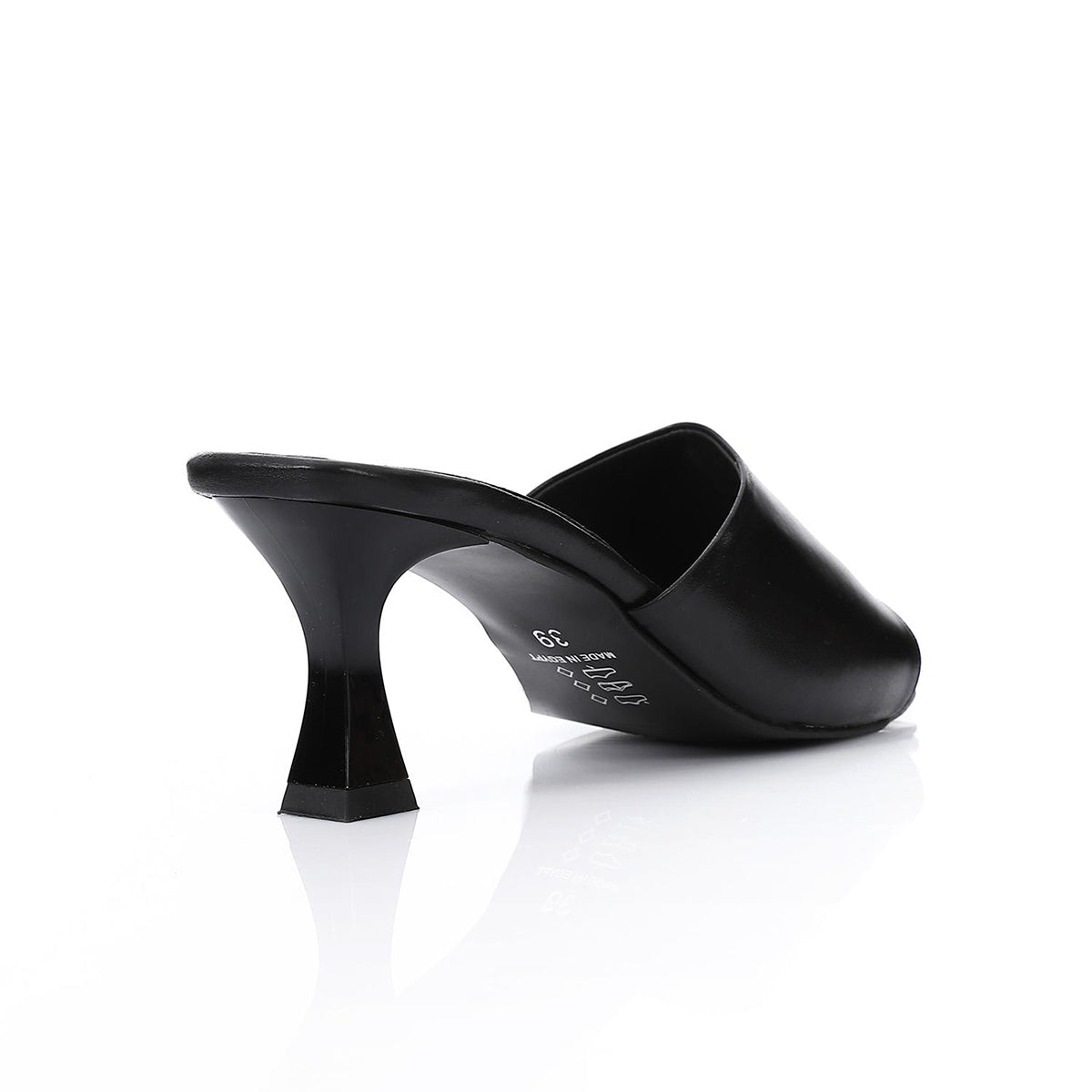 XO -  Women - 's High Heel Mule Sandals – Square Open Toe, Faux Leather, Slip-On Design