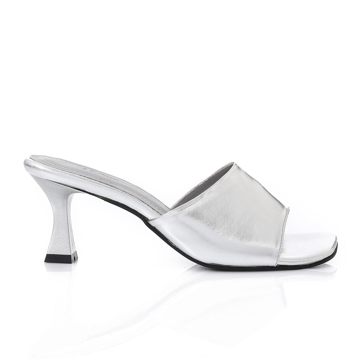 XO -  Women - 's High Heel Mule Sandals – Square Open Toe, Faux Leather, Slip-On Design
