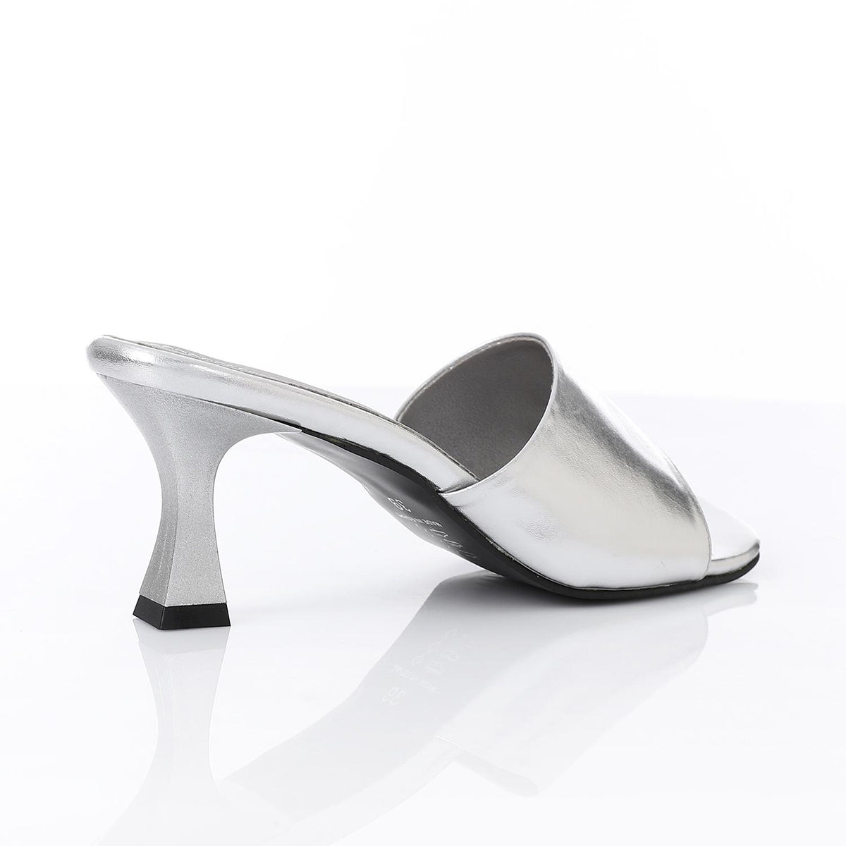 XO -  Women - 's High Heel Mule Sandals – Square Open Toe, Faux Leather, Slip-On Design
