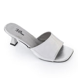 XO -  Women - 's High Heel Mule Sandals – Square Open Toe, Faux Leather, Slip-On Design