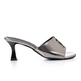 XO -  Women - 's High Heel Mule Sandals – Square Open Toe, Faux Leather, Slip-On Design